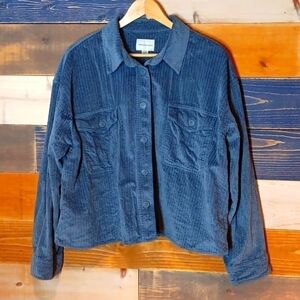 American Eagle Outfitters Velvet Corduroy Shacket XL blue